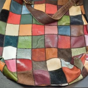 LUCKY BRANDS Hobo patchwork bag Leather